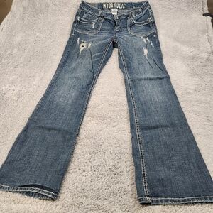 Hydraulic RN 99678 Gramercy Slim Boot Cut Jeans Size 14w Distressed
